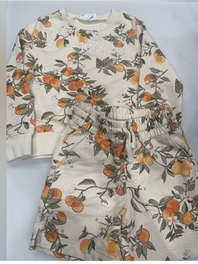 Kith Cream Orange Floral Kids Matching Set